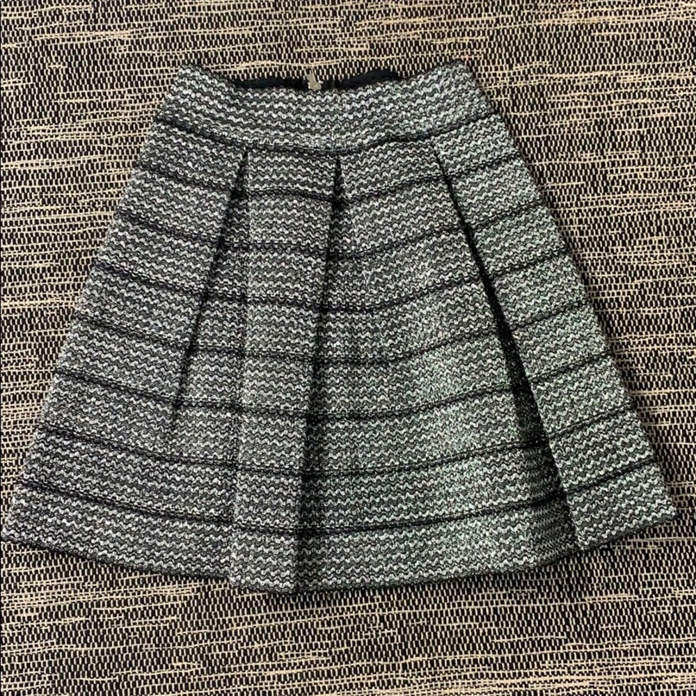 Sparkly pleated black and silver skirt